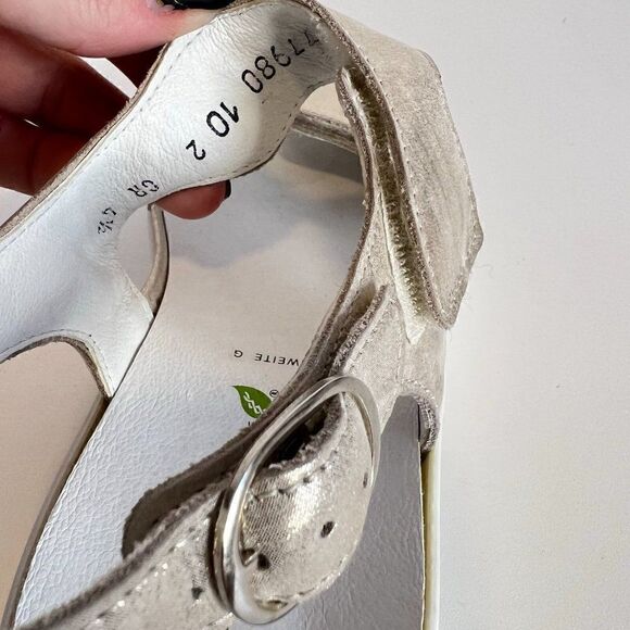 Waldlaufer Sina Metallic Silver Leather Comfort Sandals - Picture 8 of 8